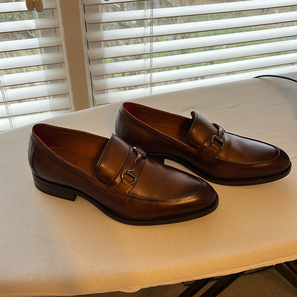 Brand New Johnston  Murphy Hawthorne Tan Tumbled Full Grain Loafers Size 10